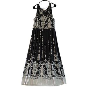Serengetti Black/White Abstract Print Sun Dress Size 1X
